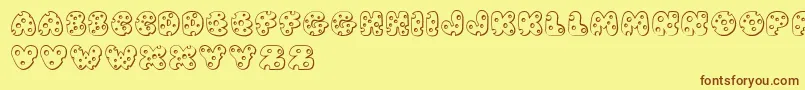 JI Swiss Cheese Font – Brown Fonts on Yellow Background