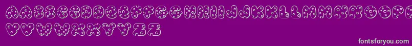 JI Swiss Cheese Font – Green Fonts on Purple Background