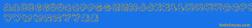JI Swiss Cheese Font – Orange Fonts on Blue Background