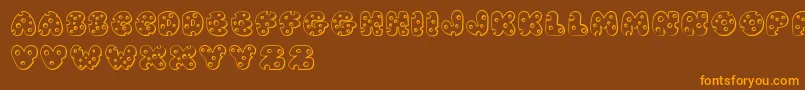 JI Swiss Cheese Font – Orange Fonts on Brown Background