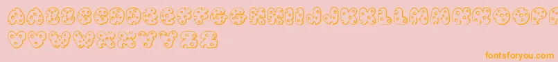 JI Swiss Cheese Font – Orange Fonts on Pink Background