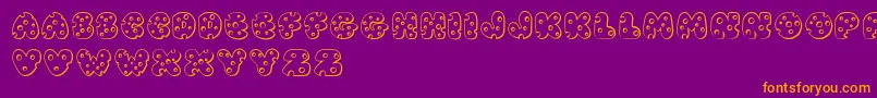 JI Swiss Cheese Font – Orange Fonts on Purple Background