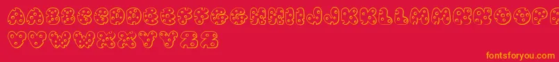 Шрифт JI Swiss Cheese – оранжевые шрифты на красном фоне