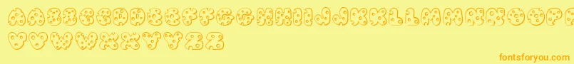 JI Swiss Cheese Font – Orange Fonts on Yellow Background