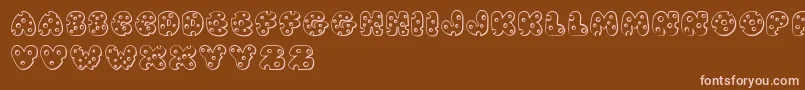 JI Swiss Cheese Font – Pink Fonts on Brown Background