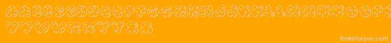 JI Swiss Cheese Font – Pink Fonts on Orange Background