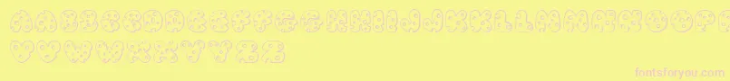 JI Swiss Cheese Font – Pink Fonts on Yellow Background
