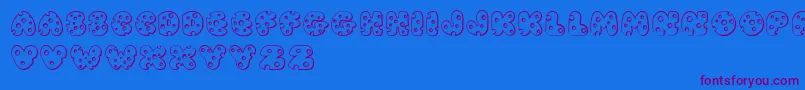 JI Swiss Cheese Font – Purple Fonts on Blue Background