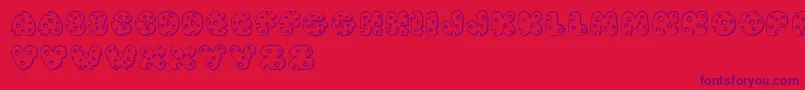 JI Swiss Cheese Font – Purple Fonts on Red Background