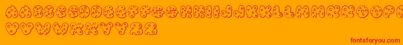 JI Swiss Cheese Font – Red Fonts on Orange Background