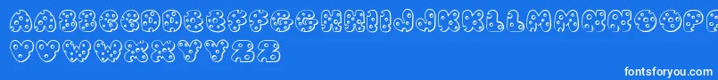 JI Swiss Cheese Font – White Fonts on Blue Background