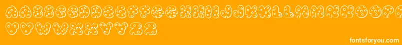 JI Swiss Cheese Font – White Fonts on Orange Background