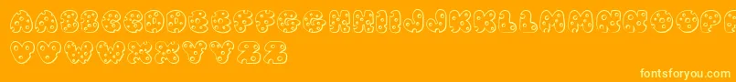 JI Swiss Cheese Font – Yellow Fonts on Orange Background
