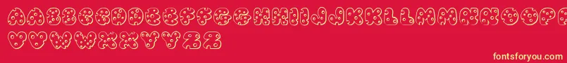 JI Swiss Cheese Font – Yellow Fonts on Red Background