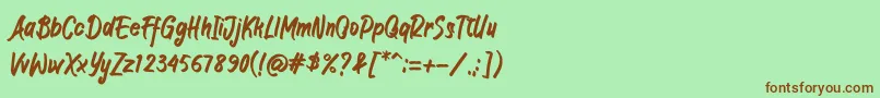 JIANGKRIK-fontti – ruskeat fontit vihreällä taustalla