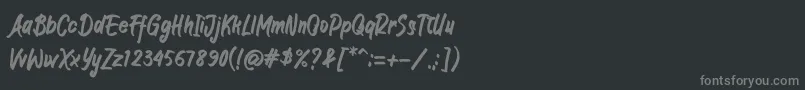 Czcionka JIANGKRIK – szare czcionki na czarnym tle