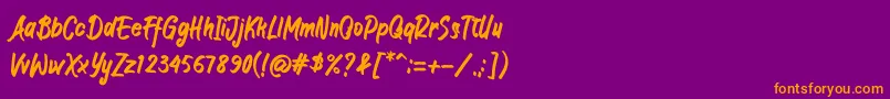 JIANGKRIK Font – Orange Fonts on Purple Background