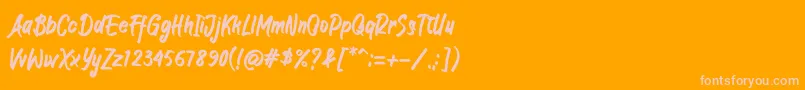 JIANGKRIK-Schriftart – Rosa Schriften auf orangefarbenem Hintergrund