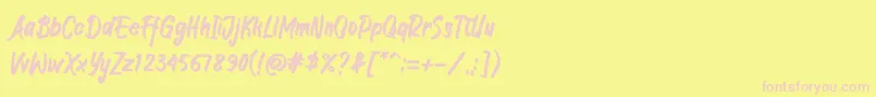 JIANGKRIK-fontti – vaaleanpunaiset fontit keltaisella taustalla