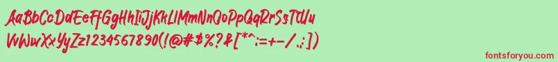 Шрифт JIANGKRIK – красные шрифты на зелёном фоне