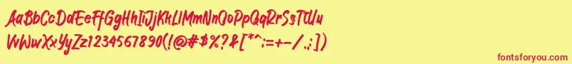 JIANGKRIK Font – Red Fonts on Yellow Background