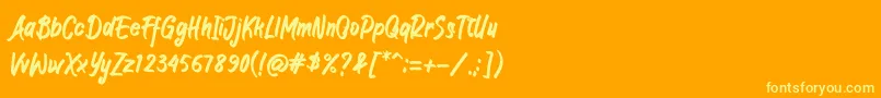 JIANGKRIK Font – Yellow Fonts on Orange Background