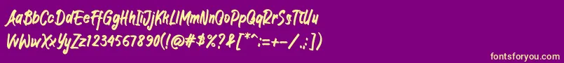 JIANGKRIK Font – Yellow Fonts on Purple Background