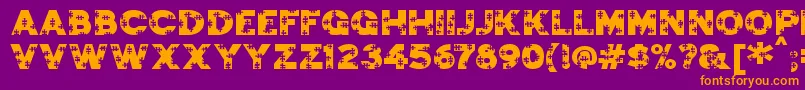 jigsaw trouserdrop Font – Orange Fonts on Purple Background