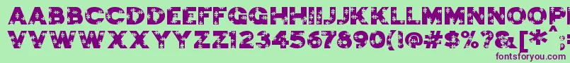 jigsaw trouserdrop Font – Purple Fonts on Green Background