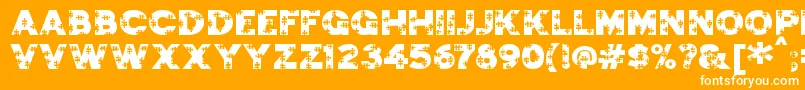 jigsaw trouserdrop Font – White Fonts on Orange Background