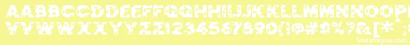 jigsaw trouserdrop Font – White Fonts on Yellow Background