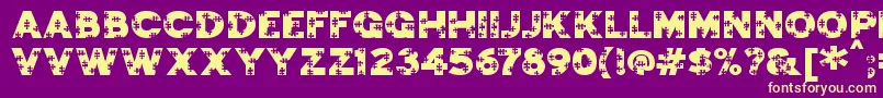 jigsaw trouserdrop Font – Yellow Fonts on Purple Background