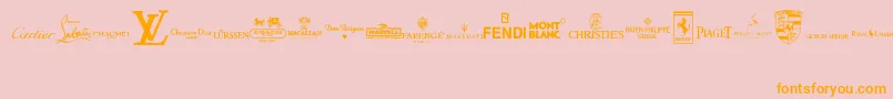 LuxuryBrands Font – Orange Fonts on Pink Background