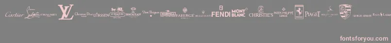 LuxuryBrands Font – Pink Fonts on Gray Background