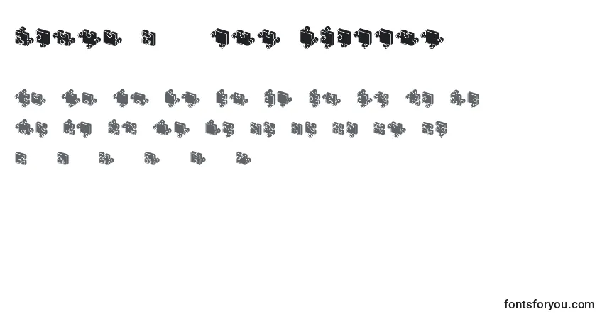 A fonte JigsawPuzzles3DFilled – alfabeto, números, caracteres especiais