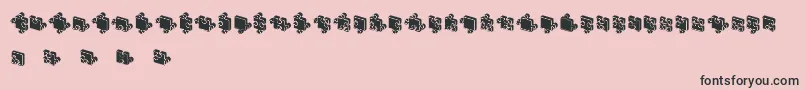 Fonte JigsawPuzzles3DFilled – fontes pretas em um fundo rosa