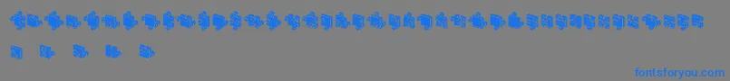フォントJigsawPuzzles3DFilled – 灰色の背景に青い文字