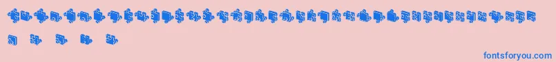 Fonte JigsawPuzzles3DFilled – fontes azuis em um fundo rosa