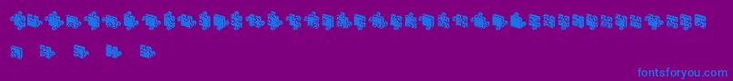 Fonte JigsawPuzzles3DFilled – fontes azuis em um fundo violeta