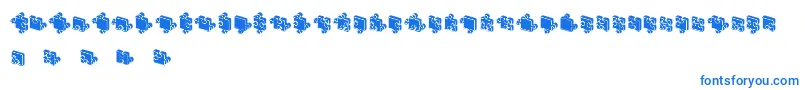 フォントJigsawPuzzles3DFilled – 白い背景に青い文字