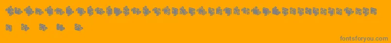 JigsawPuzzles3DFilled-Schriftart – Graue Schriften auf orangefarbenem Hintergrund