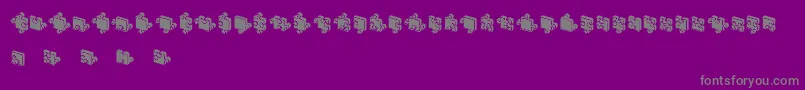フォントJigsawPuzzles3DFilled – 紫の背景に灰色の文字