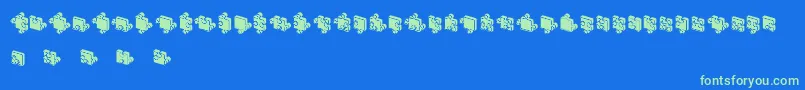 フォントJigsawPuzzles3DFilled – 青い背景に緑のフォント