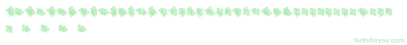 Шрифт JigsawPuzzles3DFilled – зелёные шрифты на белом фоне