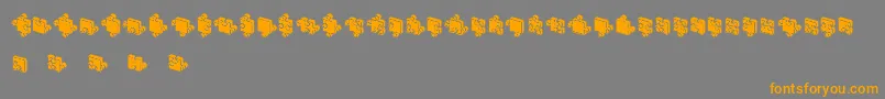 Шрифт JigsawPuzzles3DFilled – оранжевые шрифты на сером фоне