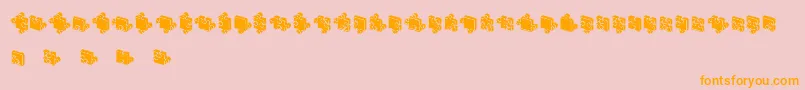 Czcionka JigsawPuzzles3DFilled – pomarańczowe czcionki na różowym tle