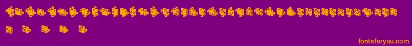 Шрифт JigsawPuzzles3DFilled – оранжевые шрифты на фиолетовом фоне