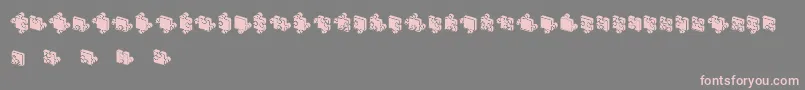 フォントJigsawPuzzles3DFilled – 灰色の背景にピンクのフォント