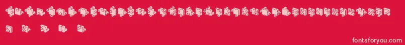フォントJigsawPuzzles3DFilled – 赤い背景にピンクのフォント