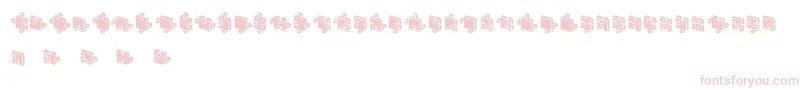 フォントJigsawPuzzles3DFilled – 白い背景にピンクのフォント